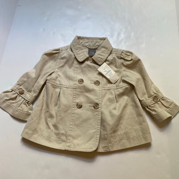 NEW Baby Gap Khaki Ruffle Jacket - Picture 1 of 2
